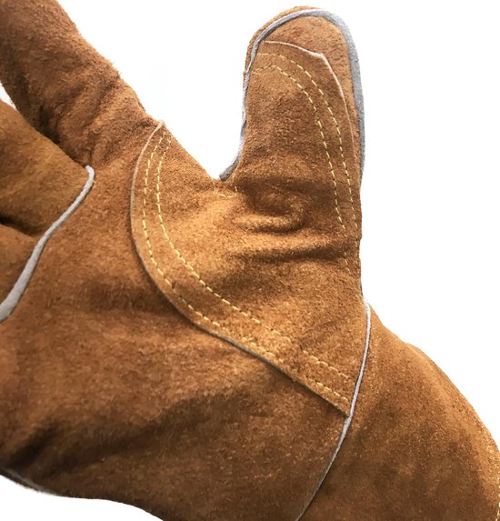 Hitzebeständige Handschuhe Geeignet Für Holz Und Mehrstofföfen Robuste Sicherheitshandschuhe Auch Für Grill Und Pizzaöfen Geeignet Braun Länge 35