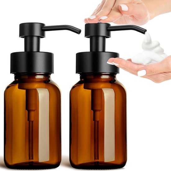 250 Ml Schaumseifenspender Aus Glas – Braun, 2 Stück