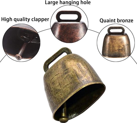 10 Stück Kuhglocken Dekorative Kuhglocken Bauernhofglocke Weideglocke Kleine Metallglocken Ziegenglocke Geschenk Für Tierliebhaber 5x Bronze 5x X 35