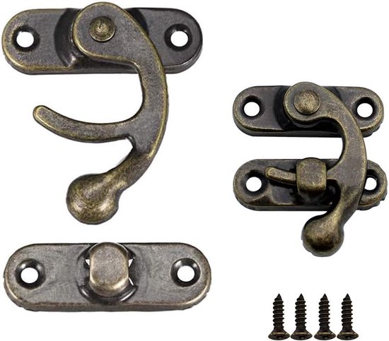 Möbelschlösser 20 Stück Metall-hornschlösser Mit Bronzenen Hakenverschlüssen Geeignet Für Retro-holzkisten Und Schmuckschränke Inklusive