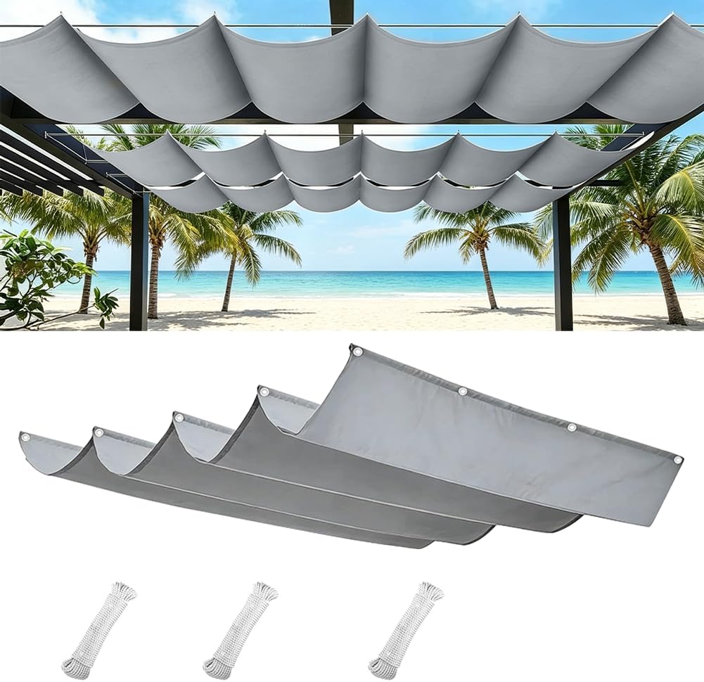 Einziehbares Sonnensegel Wave 100 X 200 Cm, Schutzmarkise Mit Befestigungsseilen, Uv-schutz Und Wasserdicht, Sonnensegel Für Terrasse, Pergola Und Garten (dunkelgrau)