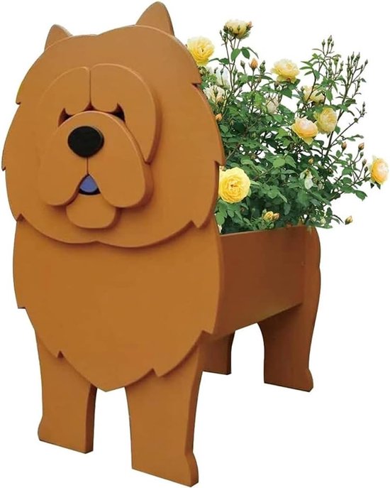 Pflanztöpfe Niedlicher Garten-hunde-blumenkasten Pflanzgefäß Für Drinnen Und Draußen Für Gartenblumen Kakteen Luftpflanzen Farbe Gelb Größe 43 25 16,9