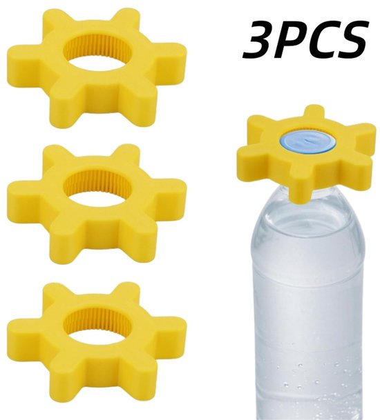 3-teiliger, Drehbarer Flaschenöffner – Flaschenöffner Für Getränkeflaschen – Küchenhelfer – Geeignet Für Mineralwasserflaschen – Gelb – 8 X 8 X 2 Cm
