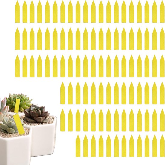 Gelbe Pflanzenetiketten Aus Kunststoff, 300 Wasserfeste Gartenstecker-etiketten Für Blumen, Gemüse, Kräuter Und Setzlinge
