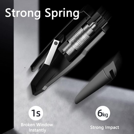 Fensterbrecherhammer Mit Scharfen, Karbonisierten Hammerköpfen, Verdecktem Sicherheitsgurtclip Mit Messerform, Leicht Und Mit Kette Tragbar, Gelb