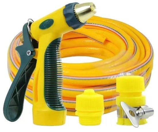 Flexibles Gartenschlauchset – Gelb, Für Gartenbewässerung Und Hochdruckreinigung