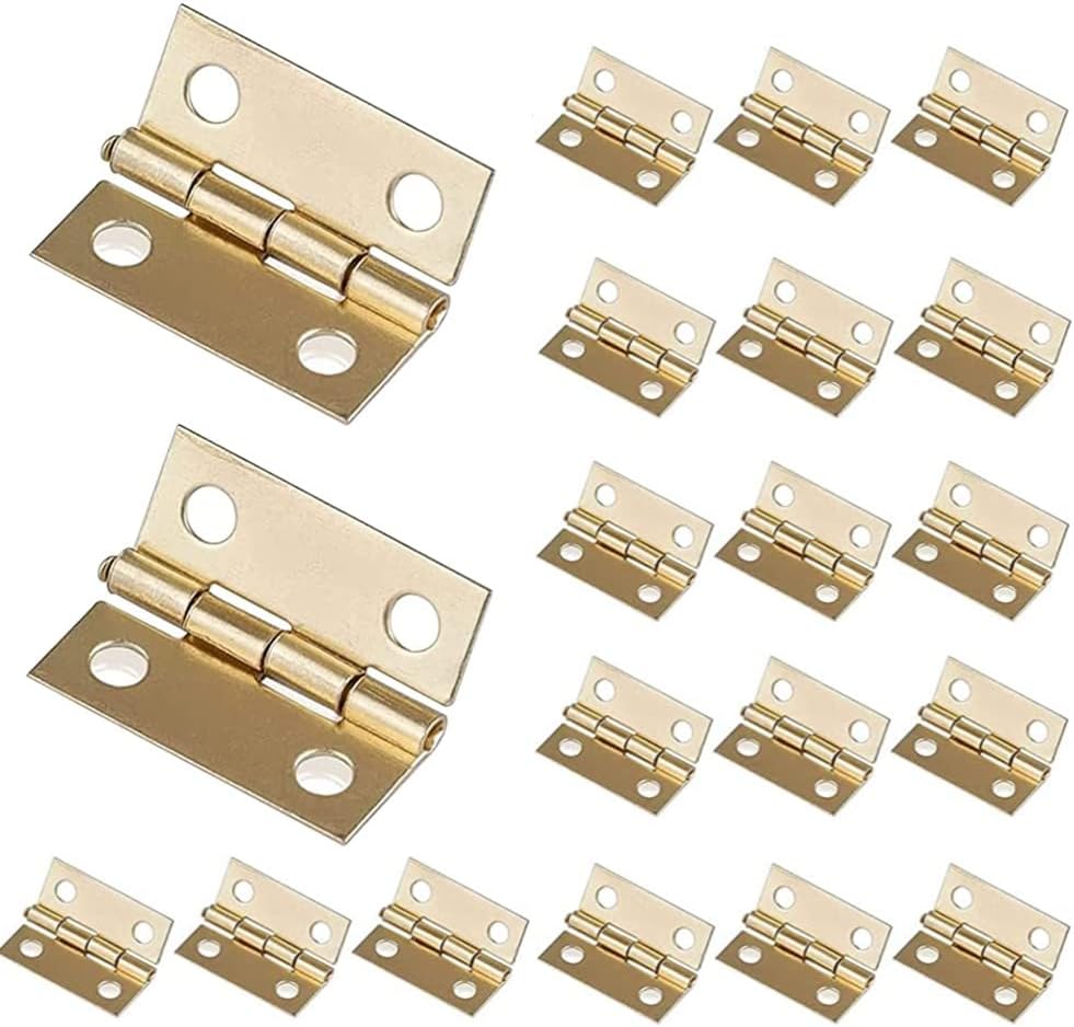Set Mit 20 Kleinen, Antiken Klappscharnieren Aus Bronze Für Hölzerne Schmuckkästchen, 37 X 25 Mm, Goldfarben