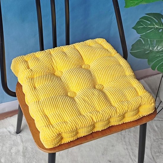 Gartenstuhlkissen, 2er-set Stuhlkissen 45x45cm, Dicke Bodenkissen, Sitzkissen Für Sofa Und Gartenstuhl (quadratisch, Gelb, 45 X 45 Cm)