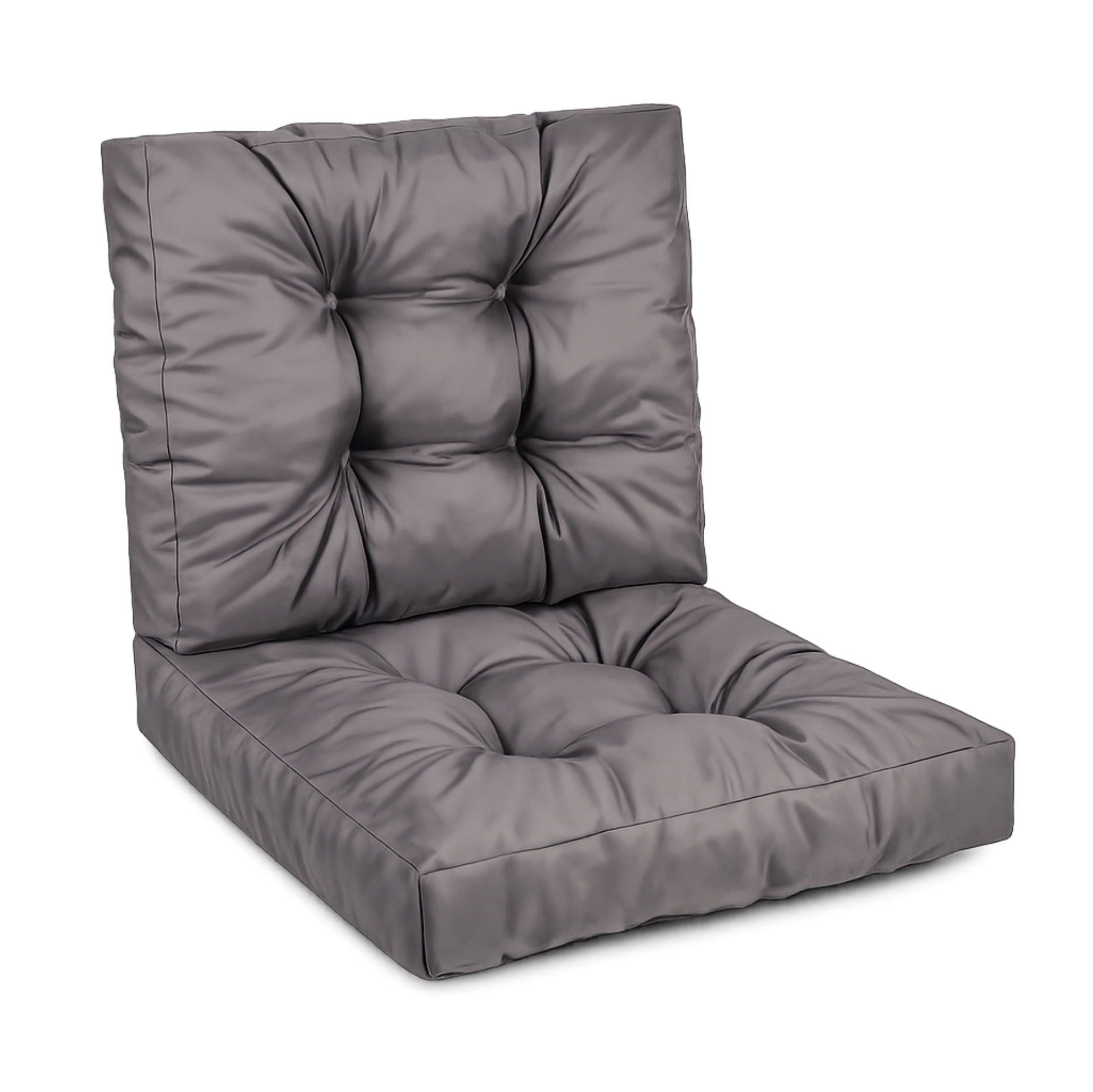 Gartenkissen Mit Modularer Rattan-rückenlehne, 70 X 40 Cm, Grau