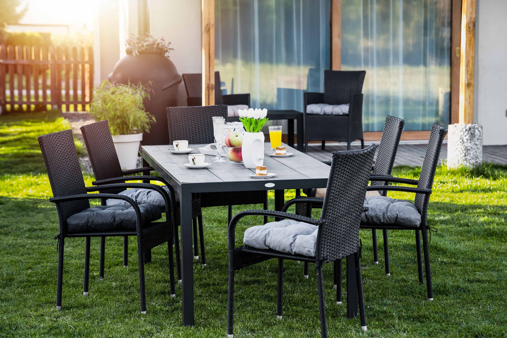 Aura Sit Gartenstuhlkissen 40x40cm Grau Melange