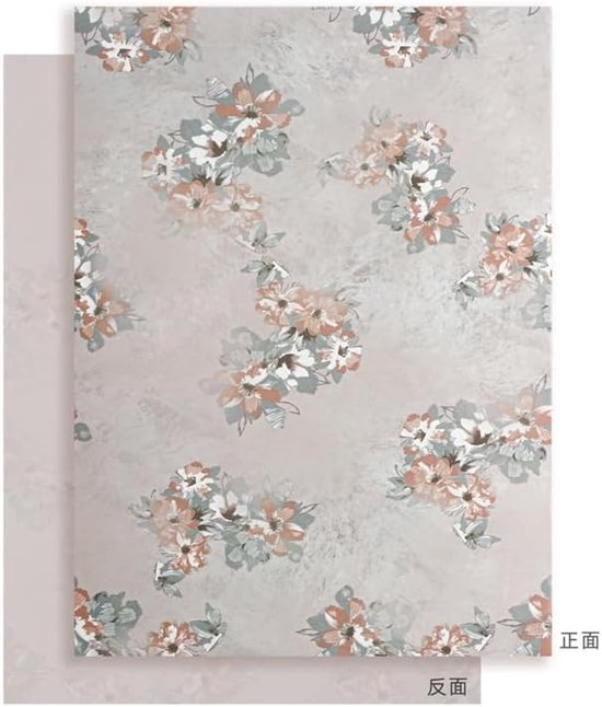 10 Blatt Geschenkpapier, Blumen, Geschenkbox-geschenkpapier, Wasserfeste Bedruckte Blumen, Geschenkpapier (grau)
