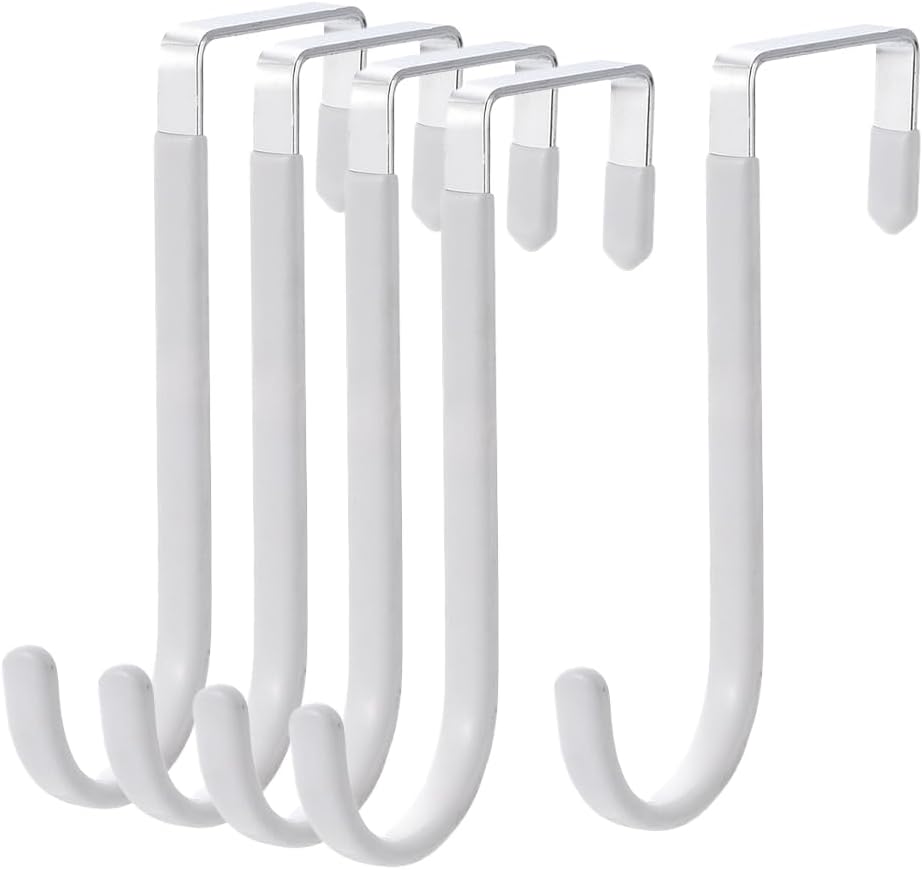 Stück Türhaken, Schwerlasthaken, Türhaken Zum Aufhängen Von Mänteln, Handtüchern, Bademänteln, Hüten, An Der Rückwand Des Badezimmers (mit Weißer Gummischicht)