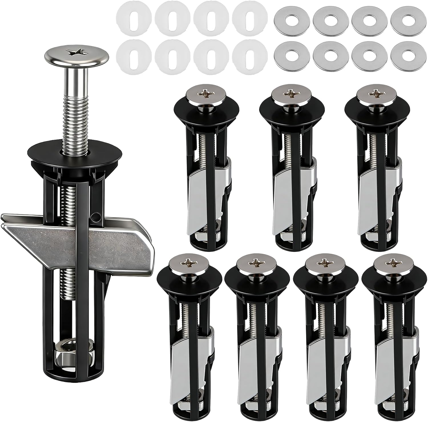 8-teiliges Wc-sitz-befestigungsset, 55 Mm Universal-befestigungsschrauben Und -bolzen Für Wc-becken, Edelstahl