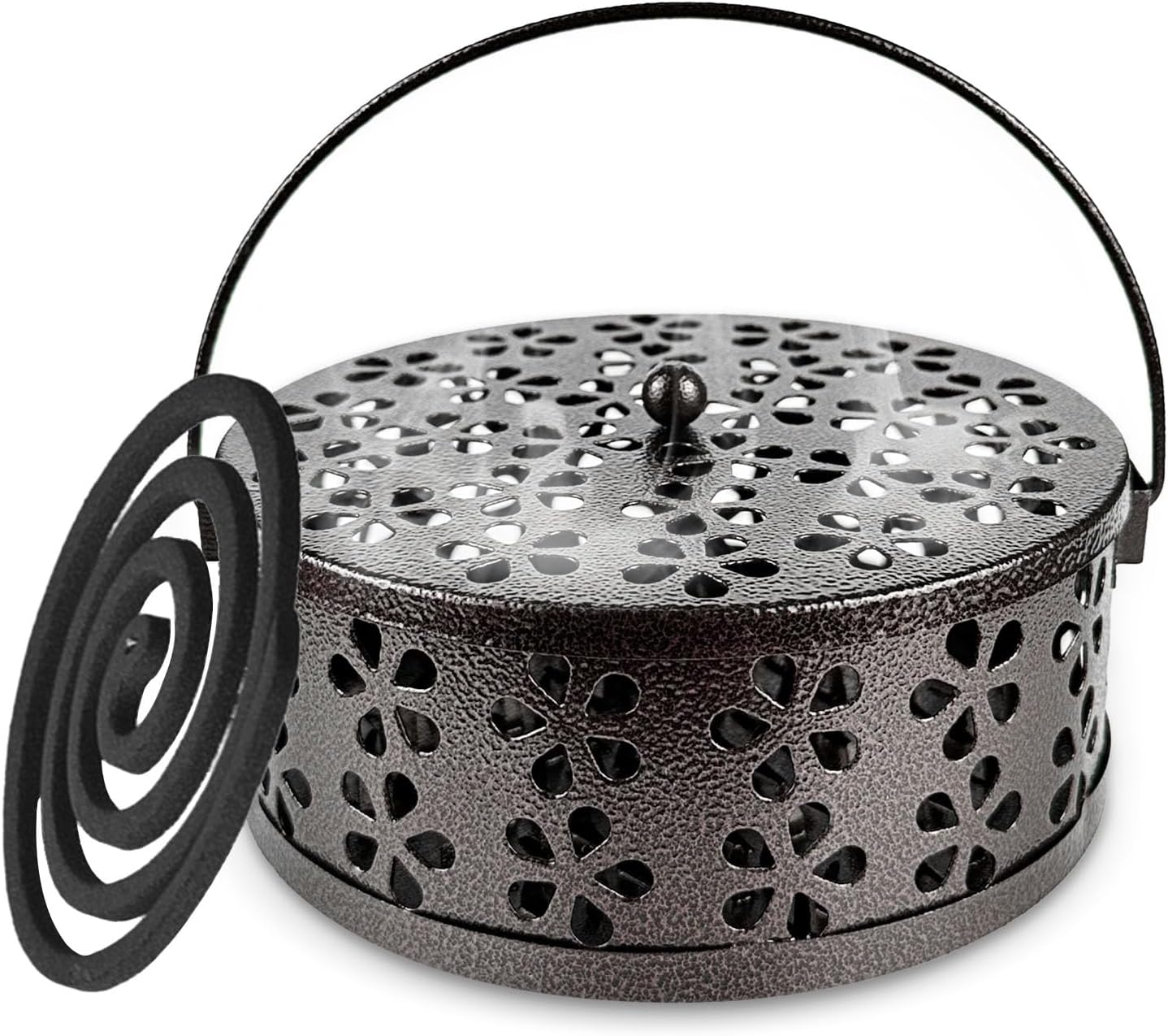 Moskitospiralenhalter Mit Griff, Tragbar, Metall – Spiralenhalter Für Wohnzimmer, Schlafzimmer, Außenbereich