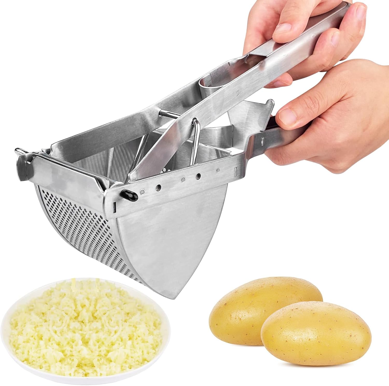 Manueller Kartoffelstampfer, Kartoffelpresse Aus Edelstahl, Multifunktionale Kartoffelpresse, Ideal Für Kartoffeln, Obst Und Gemüse Für Kinder