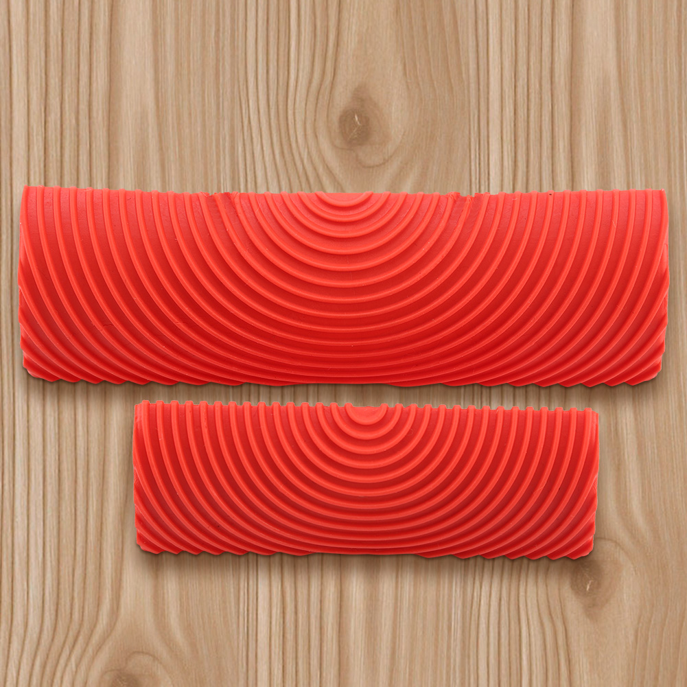 2-teiliges Pinselset Mit Gummibaumholzmaserung-effekt Für Diy-wanddekoration