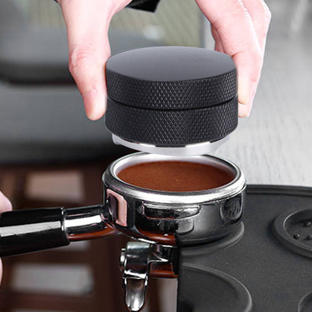 Edelstahl-kaffeetamper, Höhenverstellbar, Verteiler, Nivellierungswerkzeug, Zubehör, 58 Mm, Schwarz