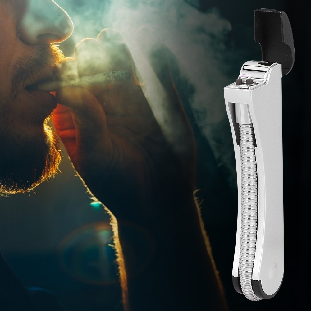Modisches, Faltbares Usb-feuerzeug Mit Lichtbogenfunktion, Tragbar, Für Männer, Geschenkidee, Grau