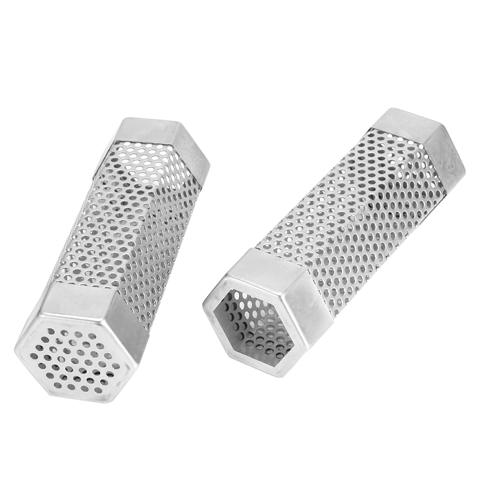 2 Stück Bbq Grill Smoker Rohrnetz Pellets Räucherbox 6 Zoll Edelstahl Grillzubehör Sechseckig