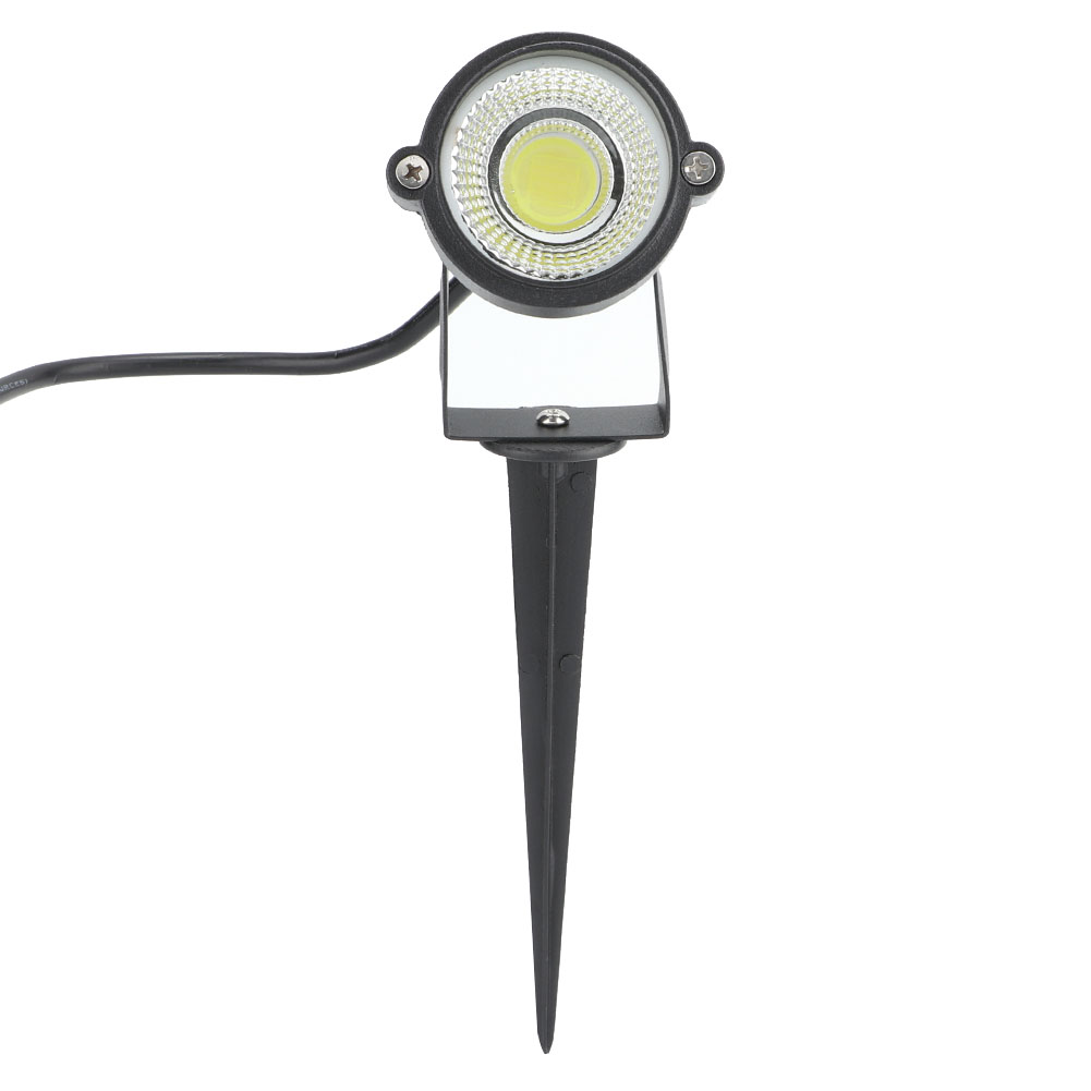 Aluminium-led-gartenleuchte (5 W Cob) Mit 1 M Kabel, Ip65 Wasserdicht, Für Garten Und Hof, 85–265 V, 5 W, Eu-stecker (mit Schräger Abdeckung), Warmweißes Licht