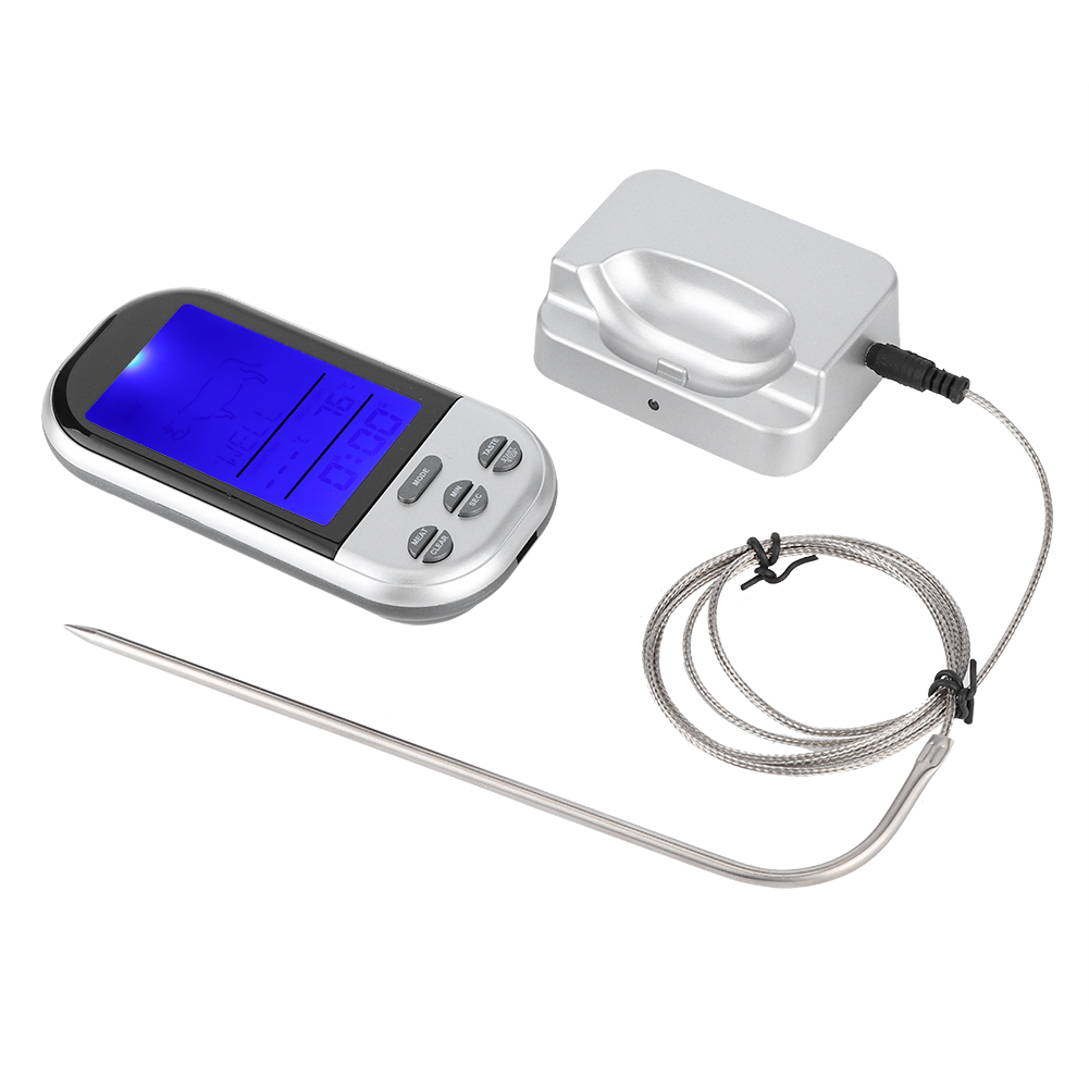 Digitales Kabelloses Lebensmittelthermometer Mit Sonde Für Backofen, Grill Und Küche