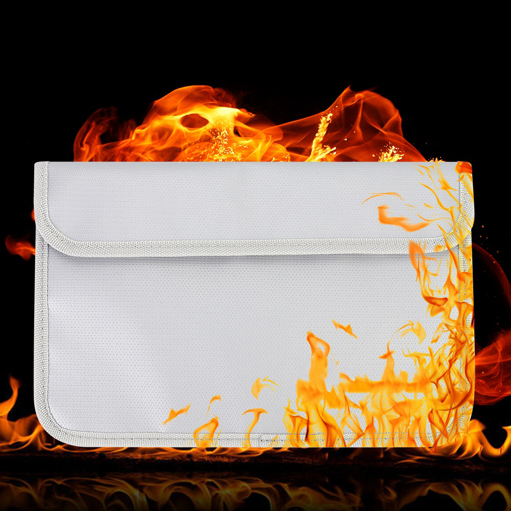 17,5 X 27 Cm Faltbare, Wasserdichte Und Feuerfeste Tasche Mit Doppelreißverschluss Zur Aufbewahrung Von Dokumenten