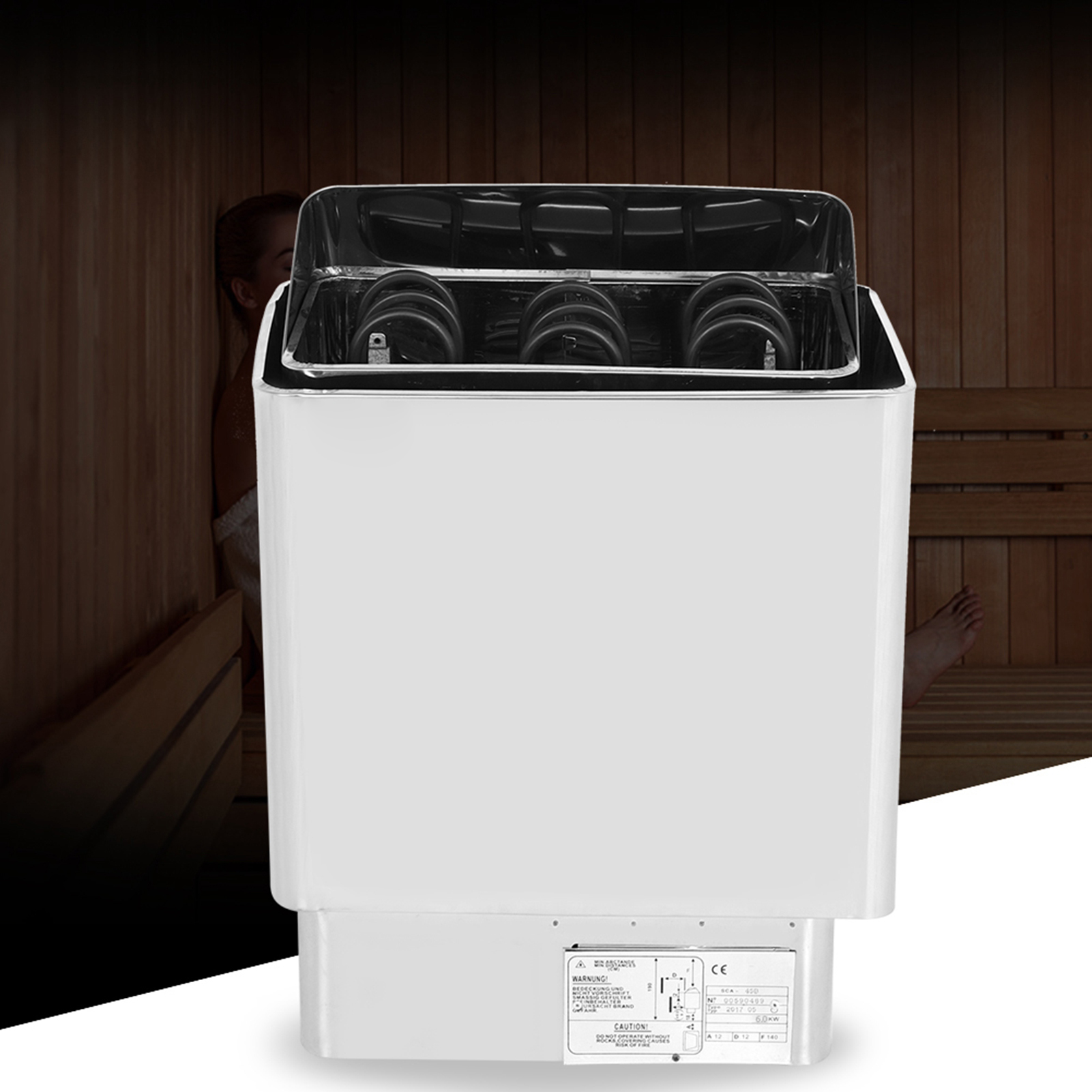 6 Kw 220–380 V Edelstahl-badezimmerheizung Mit Externer Steuerung, Saunaofen