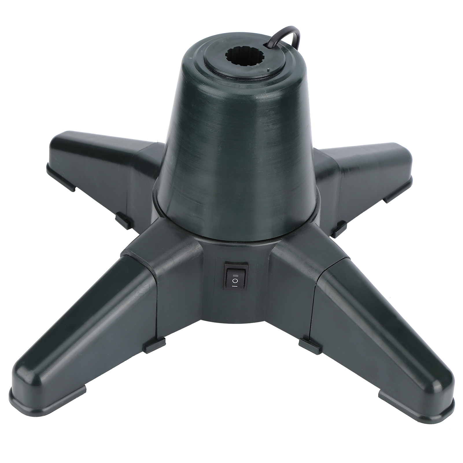 Elektrischer Weihnachtsbaumständer Mit 360°-drehfuß, 40 Cm, Inklusive Ablagefläche Und Dekorationselementen Für Zuhause