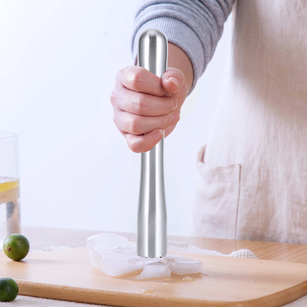 Eiscrusher Aus Edelstahl Für Den Haushalt, Cocktailmixer, Stößel, Barzubehör, 18,5 Cm