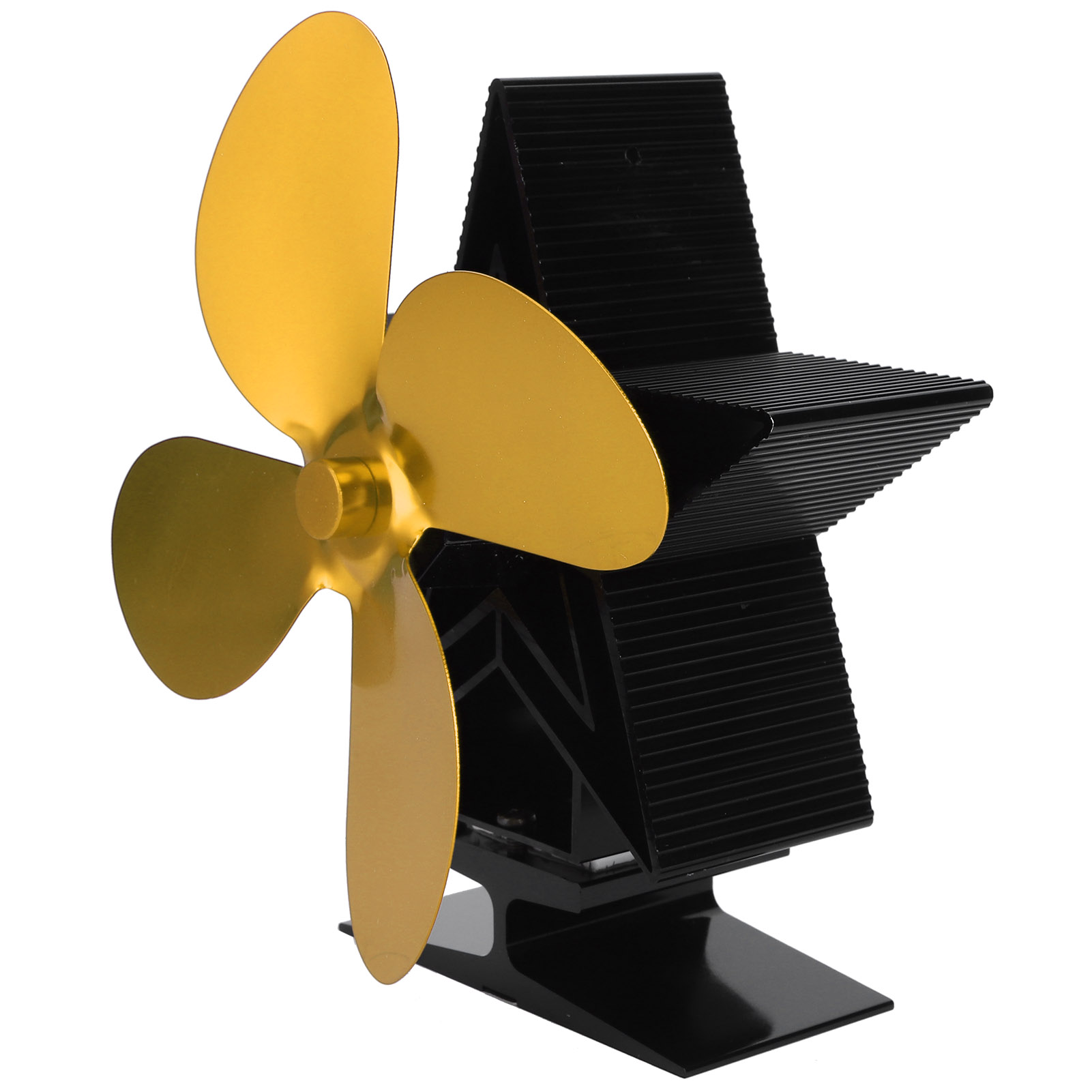 4-blatt-wärmeventilator Für Holzöfen Und Kamine Zur Wärmeverteilung (gold)
