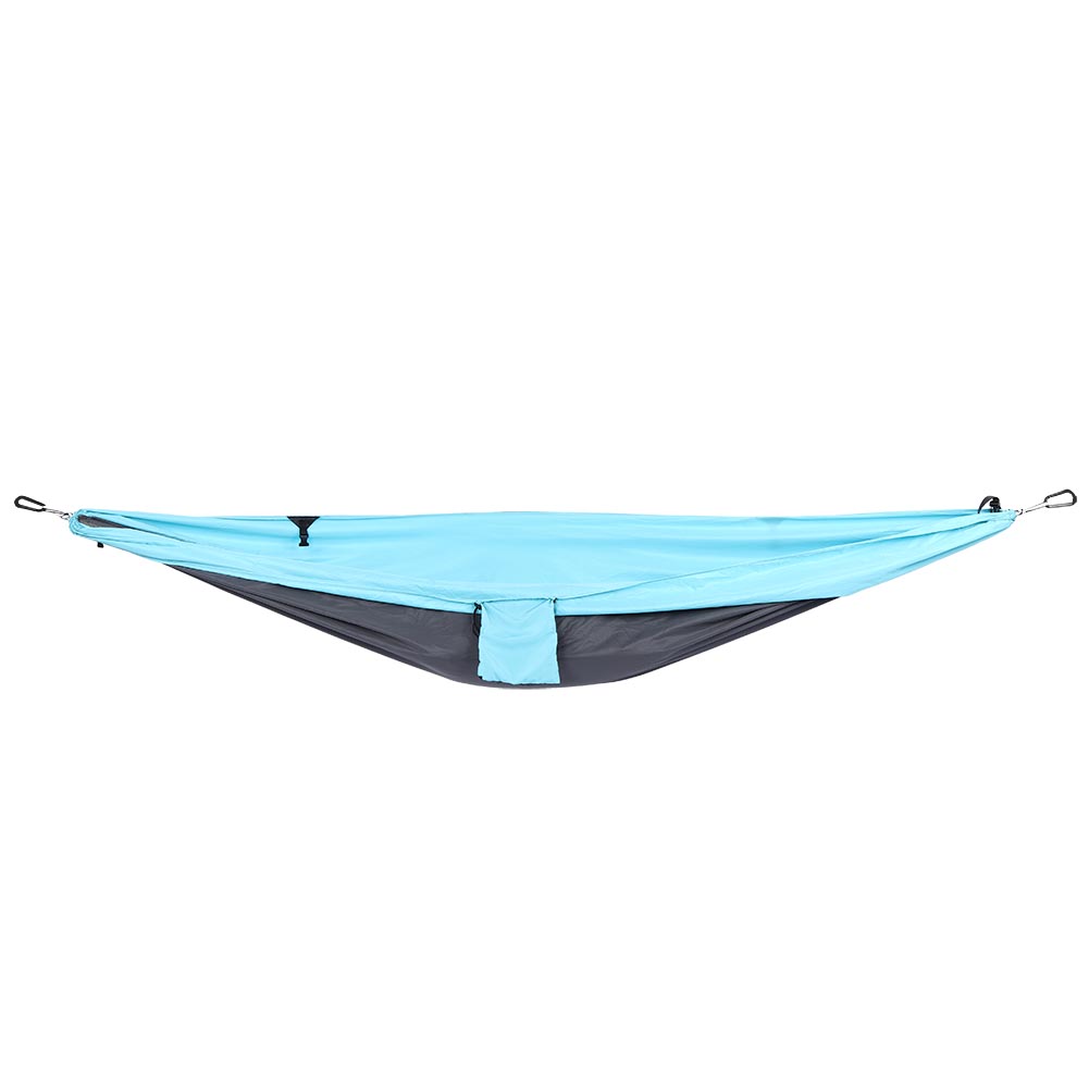 Hängesessel Mit Bettfunktion, Tragbare Hängematte, Schaukel Für Camping, Hof, Flur, Outdoor, Blau-grau