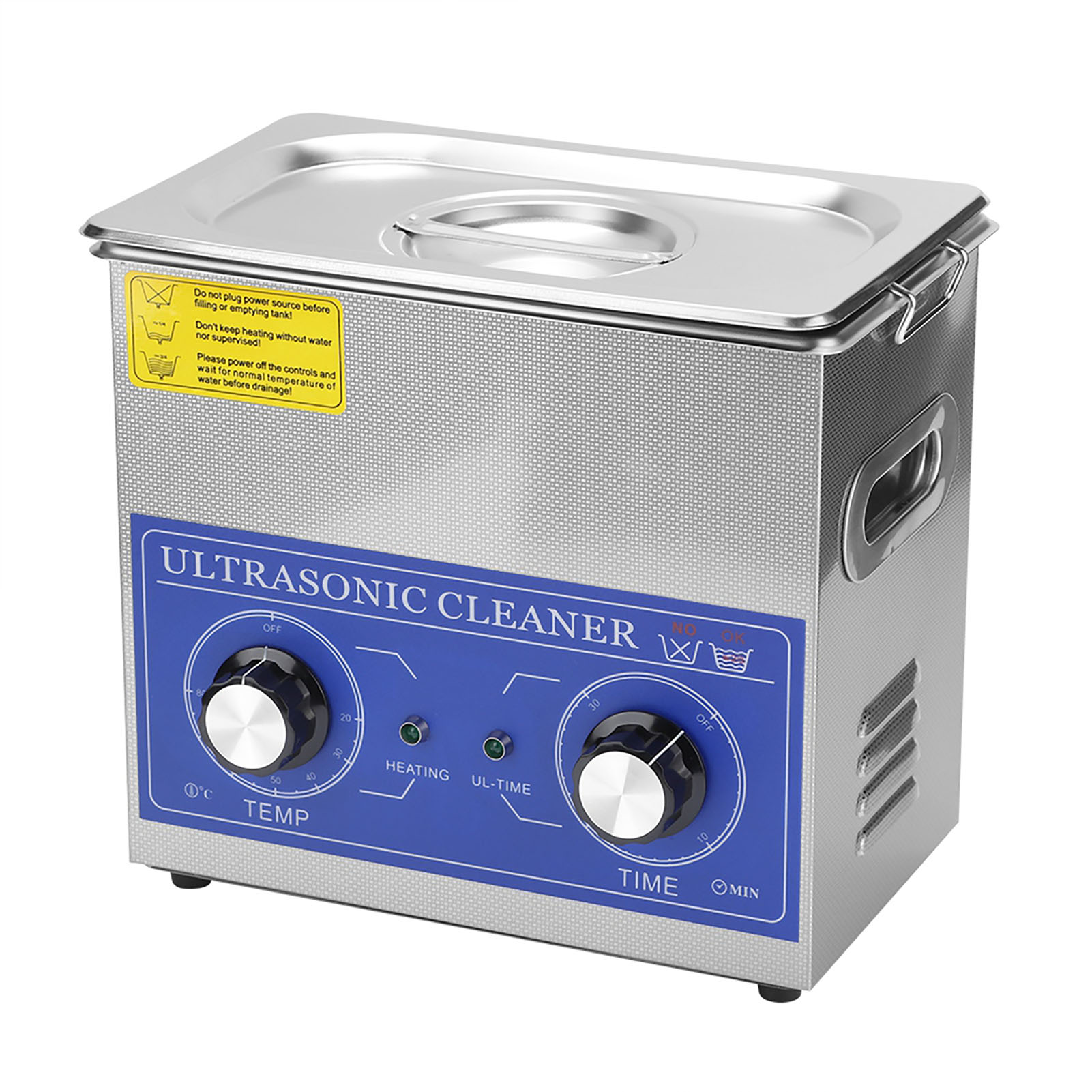3,2 L, 120 W, Mini-ultraschallreiniger Mit Mechanischer Zeitschaltuhr Und Heizung, Us-stecker 100–120 V