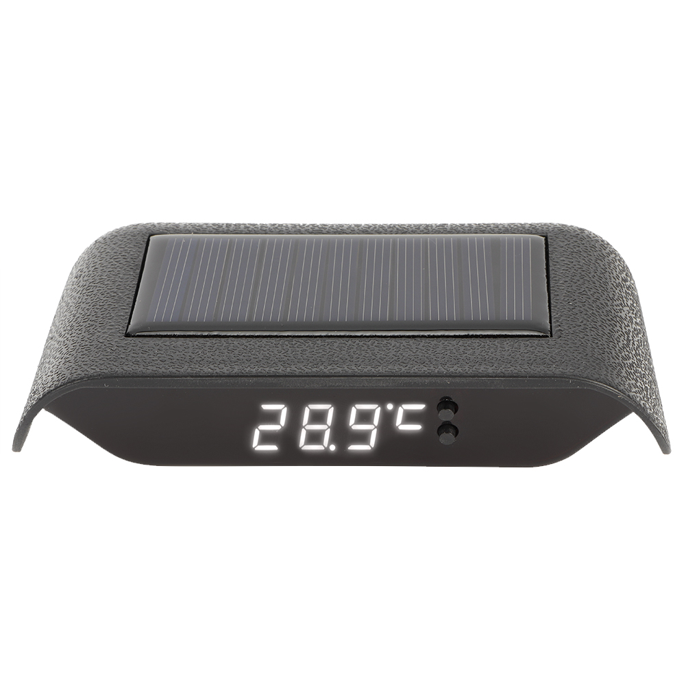 Tragbare Led-digitaluhr Mit Solarbetrieb Für Fahrzeuge, Autos Und Lkws, Weiß