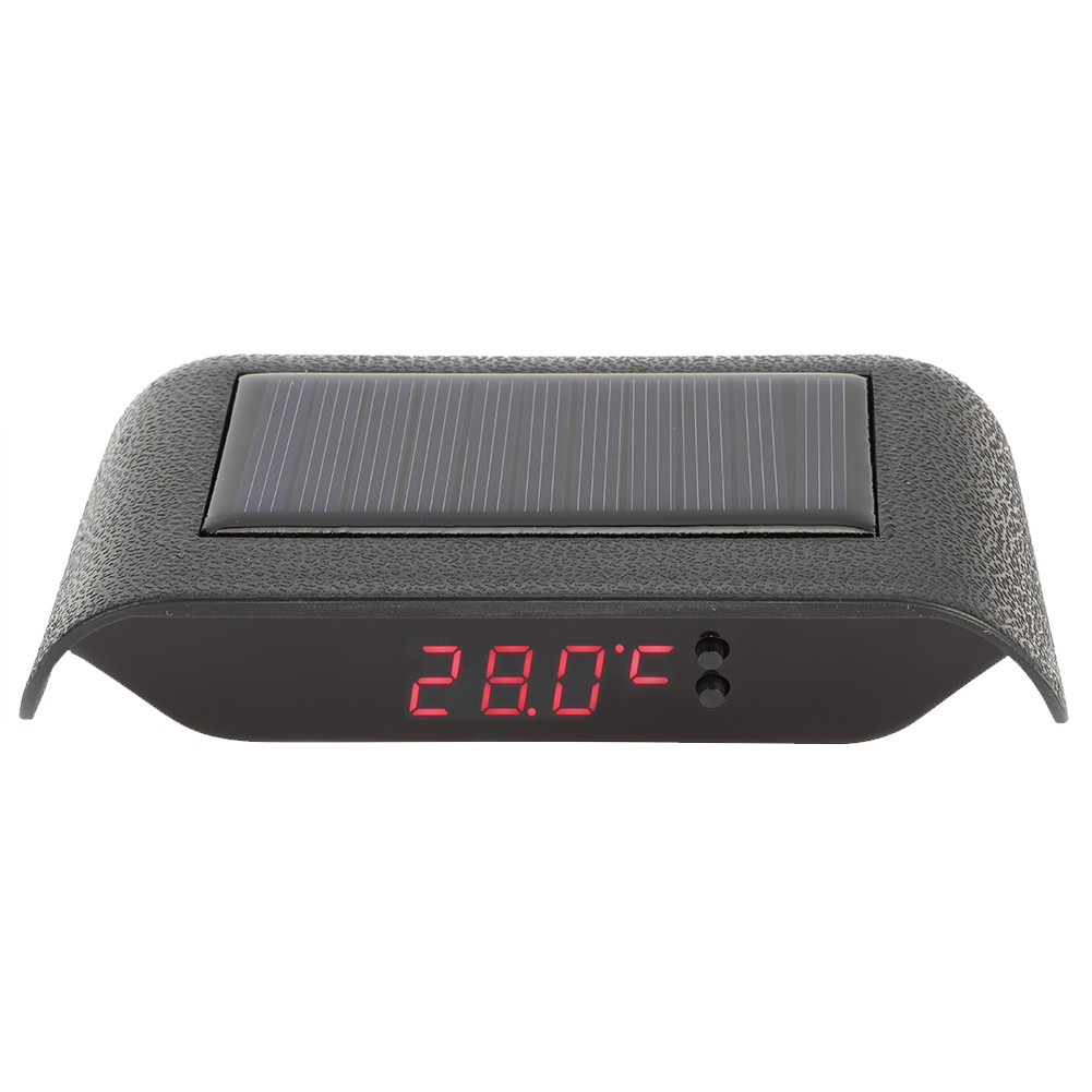 Tragbare Led-digitaluhr Mit Solarbetrieb, Leuchtend, Für Fahrzeug, Auto, Lkw, Zubehör, Dekoration, Rot