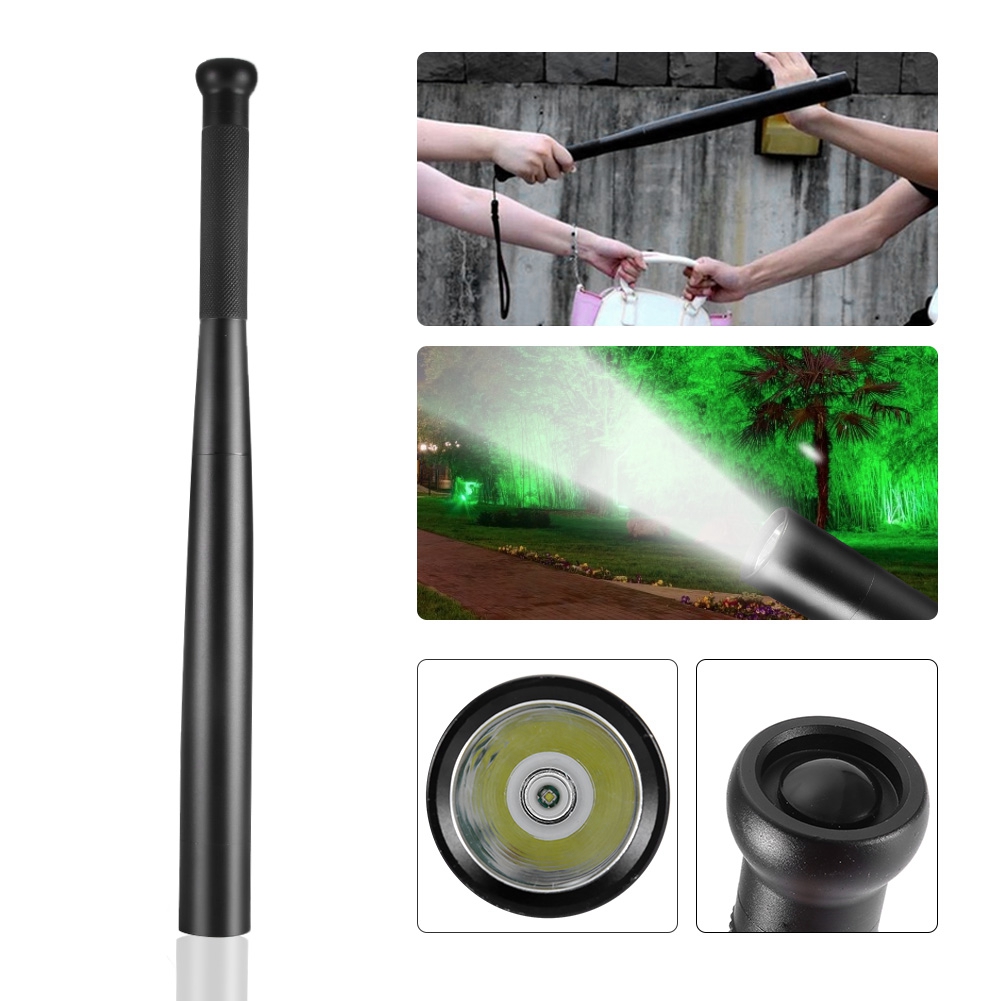Outdoor-taschenlampe In Baseballschlägerform Mit Hoher Leuchtkraft Für Patrouillen, Camping Und Notfälle, 39 Cm