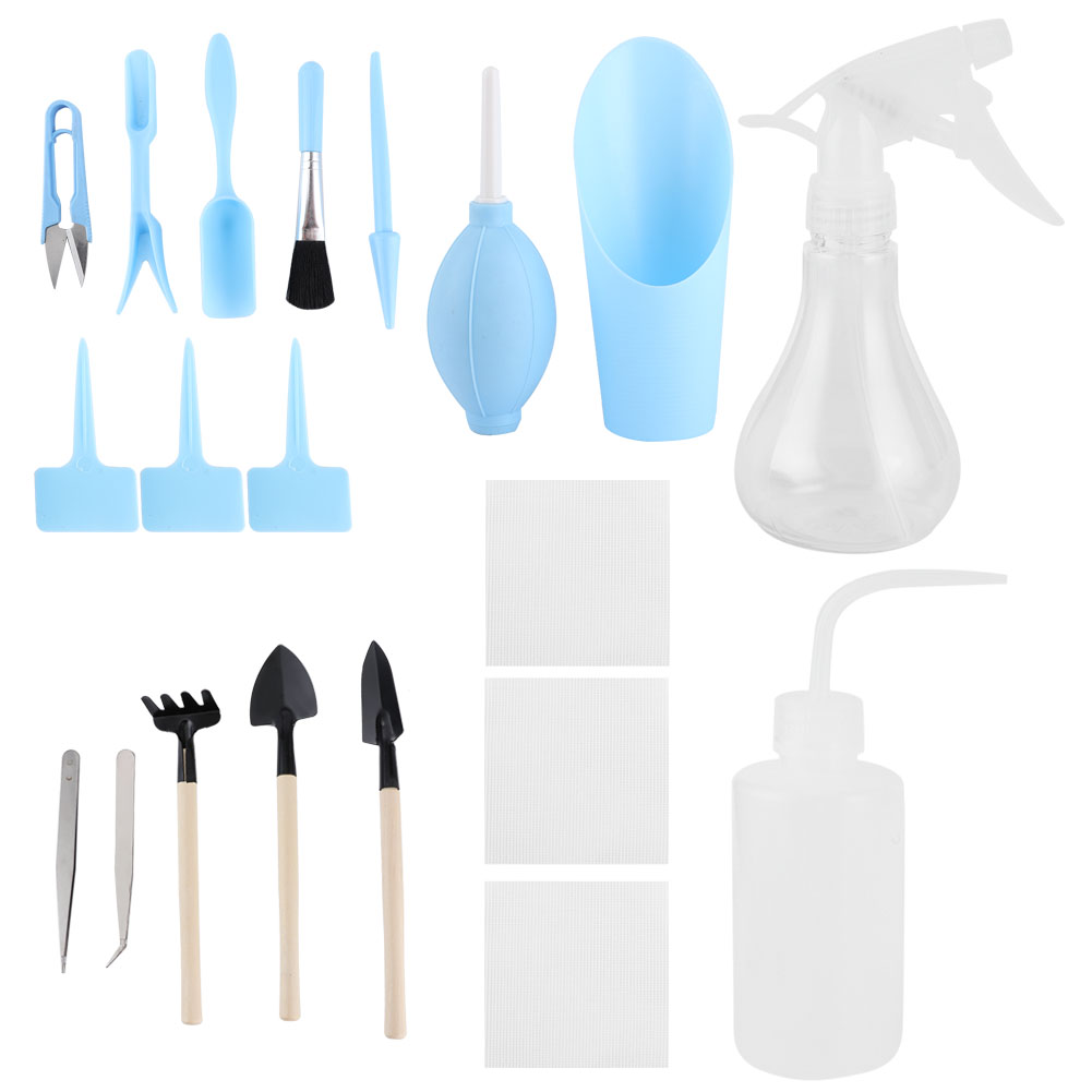 19-teiliges Set Sukkulenten-werkzeug Zum Umpflanzen Und Gärtnern Von Bonsai Und Kleinen Zimmerpflanzen, Blau