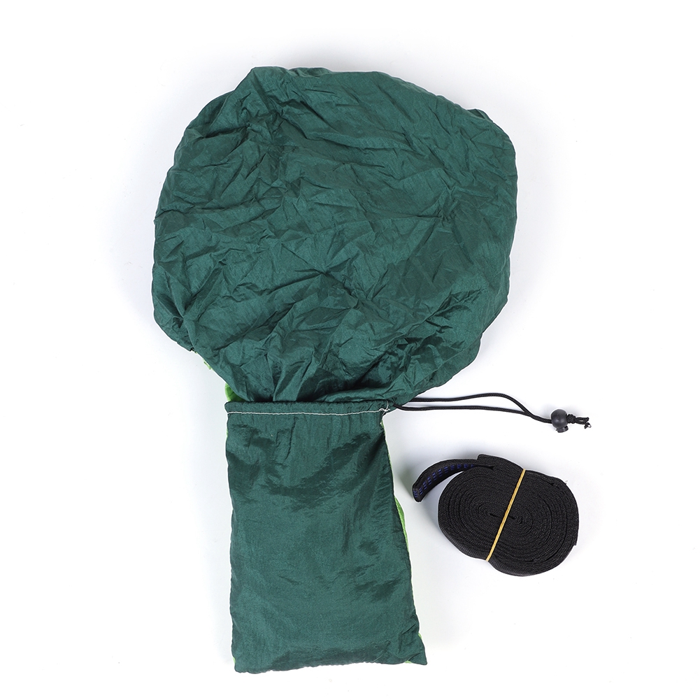 Verbreiterte, Verlängerte Outdoor-hängematte Für Camping Und Reisen (grün + Dunkelgrün)