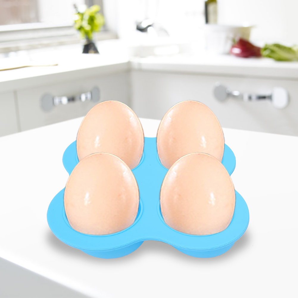 Eierdämpfer Aus Lebensmittelechtem Silikon Mit 4 Löchern, Blau