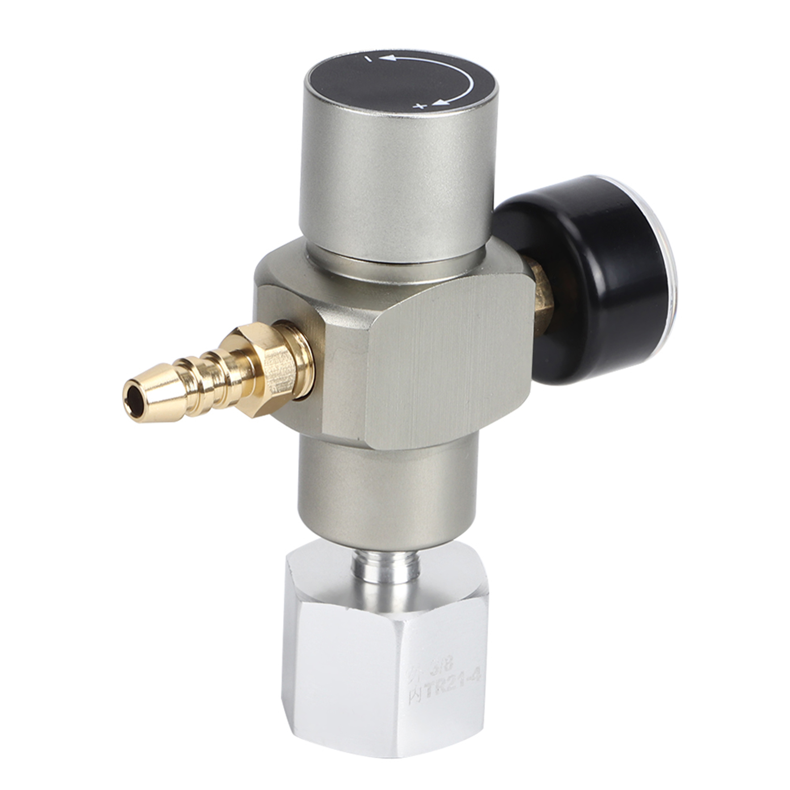 2-in-1 Mini-co2-gasregler Mit Manometer Und Adapter 3/8 Zoll Auf Tr21.4