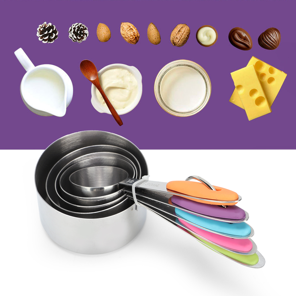 5-teiliges Set Messbecher Aus Edelstahl Mit Thermoisolierung, Küchenhelfer Zum Kochen Und Backen