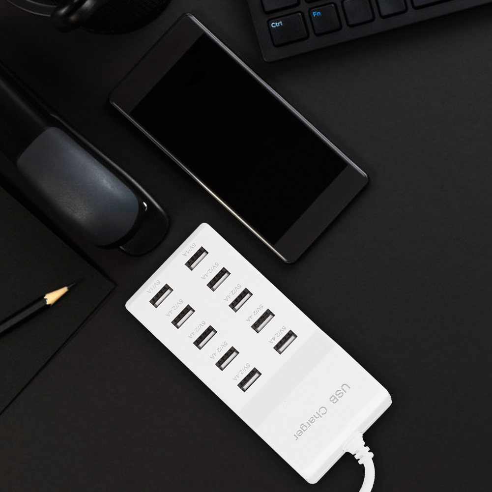 Intelligentes 5v 10-port-schnelllade-usb-ladegerät Für Mobiltelefone, 100-240v Eu-stecker