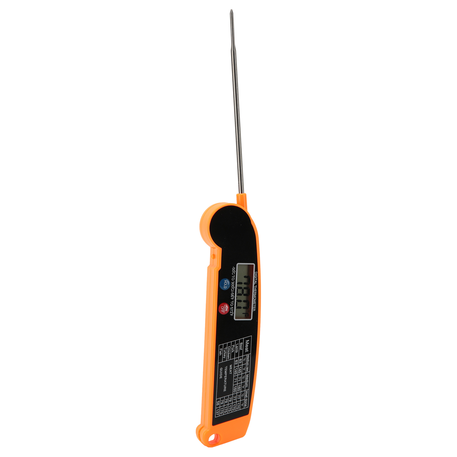 Wasserdichtes Digitales Fleischthermometer Mit Sofortanzeige Für Küche, Grill Und Outdoor-grillzubehör, Orange