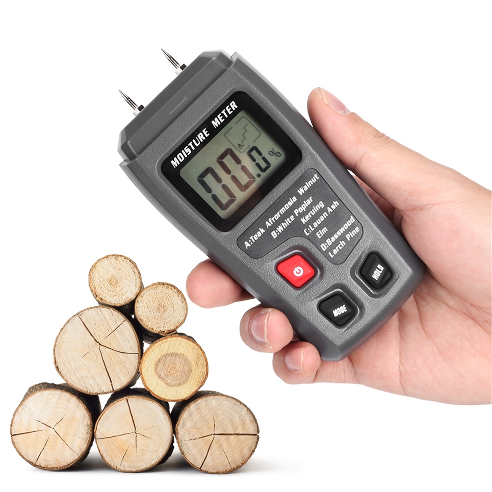 Digitales Lcd-handmessgerät Für Holzfeuchte, Feuchtigkeitsdetektor, Hygrometer, Tester, Sensor