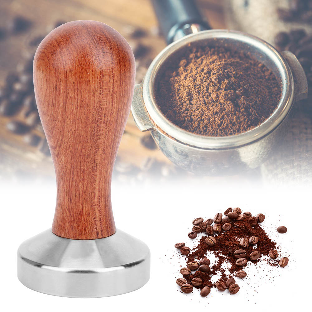 51 Mm Kaffeestampfer Aus Edelstahl Mit Holzgriff, Kaffeepulverhammer, Presswerkzeug, Küchenhelfer, Flacher Boden