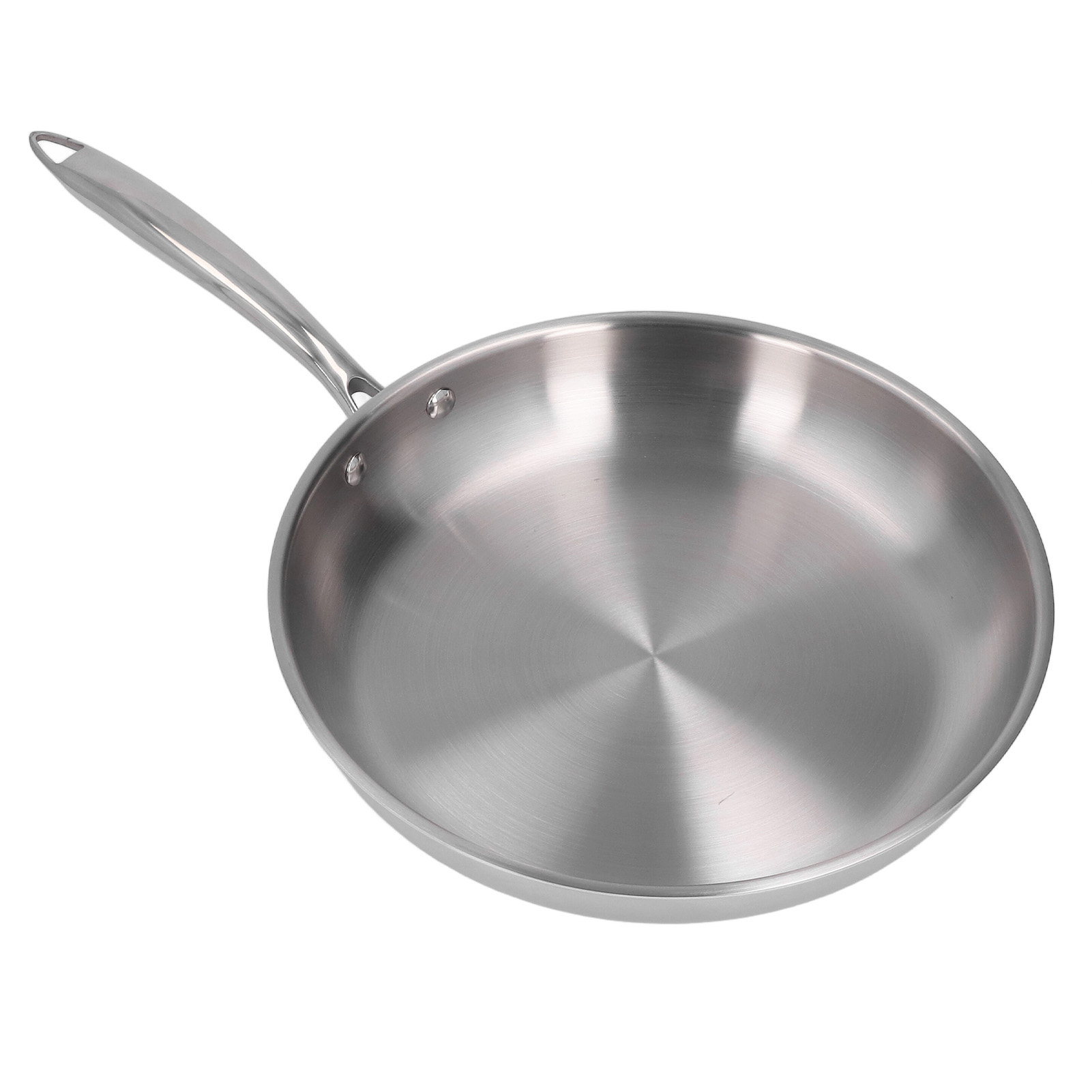 Edelstahl-bratpfanne, Verdickt, Edelstahl 304, Unbeschichtet, 3-lagig, Edelstahlpfanne Für Omeletts, 30 Cm (11,81 Zoll)