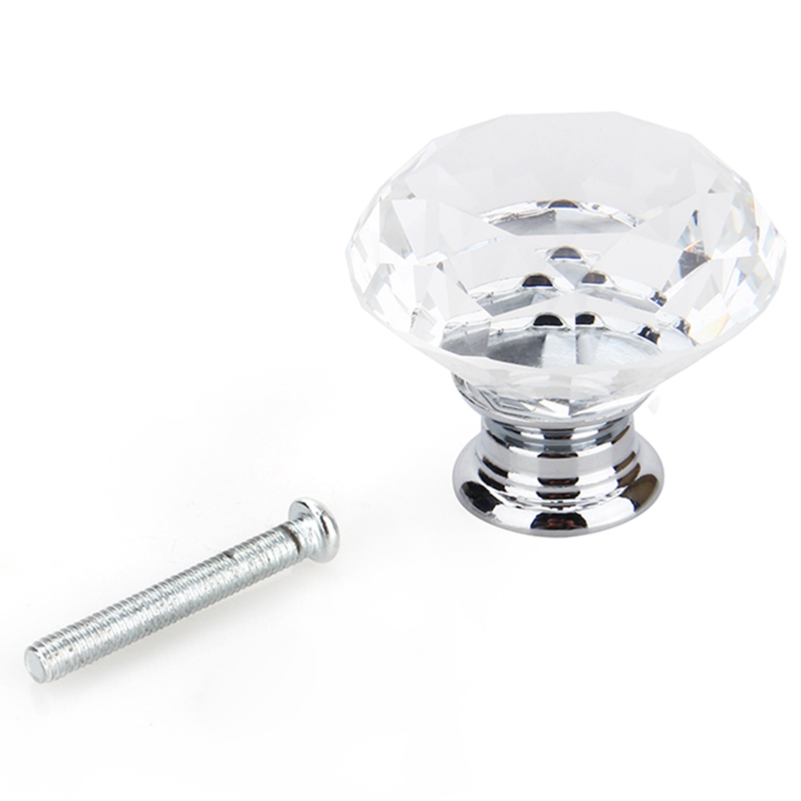 8-teiliges Set 40 Mm Kristallglas-türknöpfe, Schubladen, Schränke, Möbel, Küchengriffe, Türbeschläge
