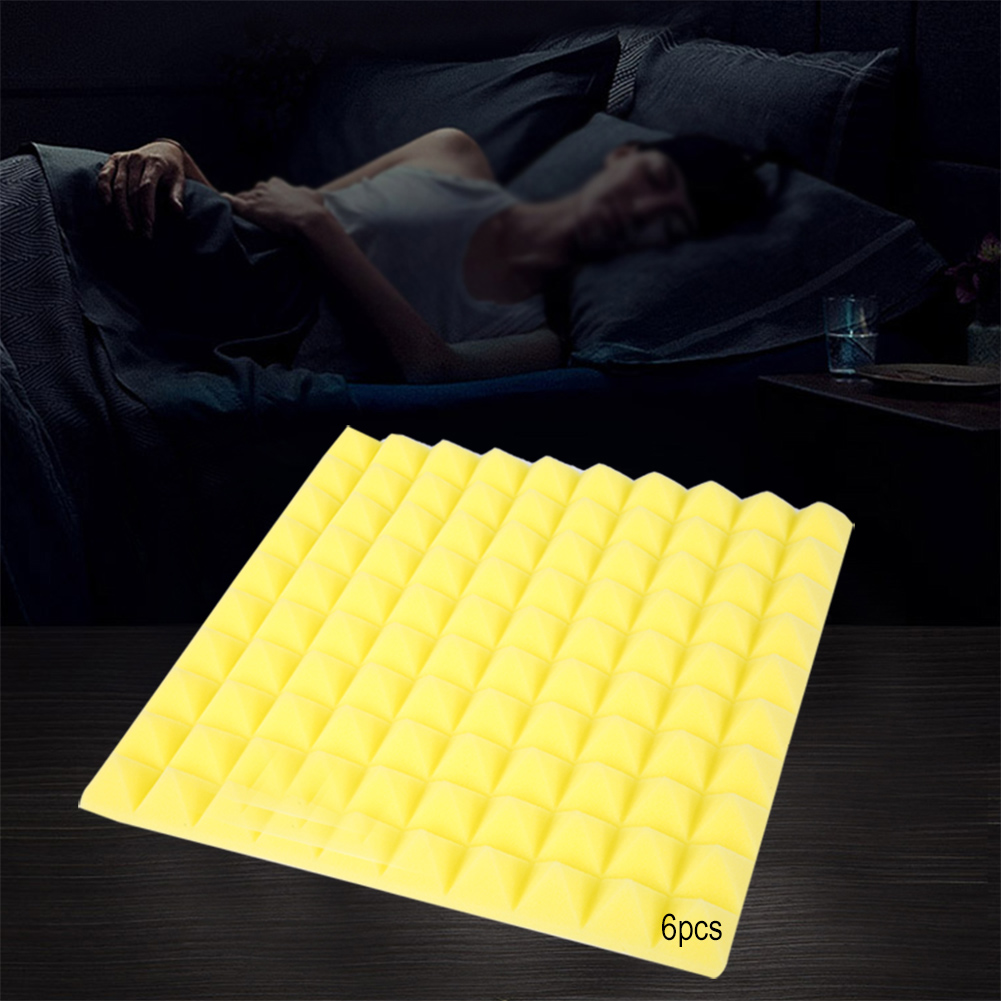 50 X 50 X 5 Cm, 6 Stück Pyramidenförmige, Schallabsorbierende Schaumstoffmatten Zur Schalldämmung (gelb)
