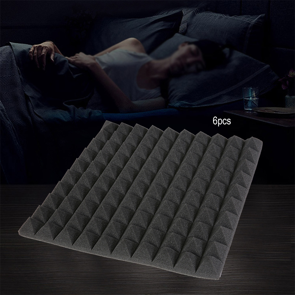 50 X 50 X 5 Cm, 6 Stück, Pyramidenförmiger, Schallabsorbierender Schaumstoff Zur Schalldämmung (schwarz)