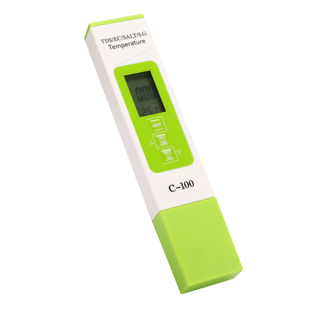 C-100 5-in-1 Meerwasser-tester Für Salzgehalt, Tds, Ec – Multifunktions-wasserqualitätsmessgerät Mit Hintergrundbeleuchtung