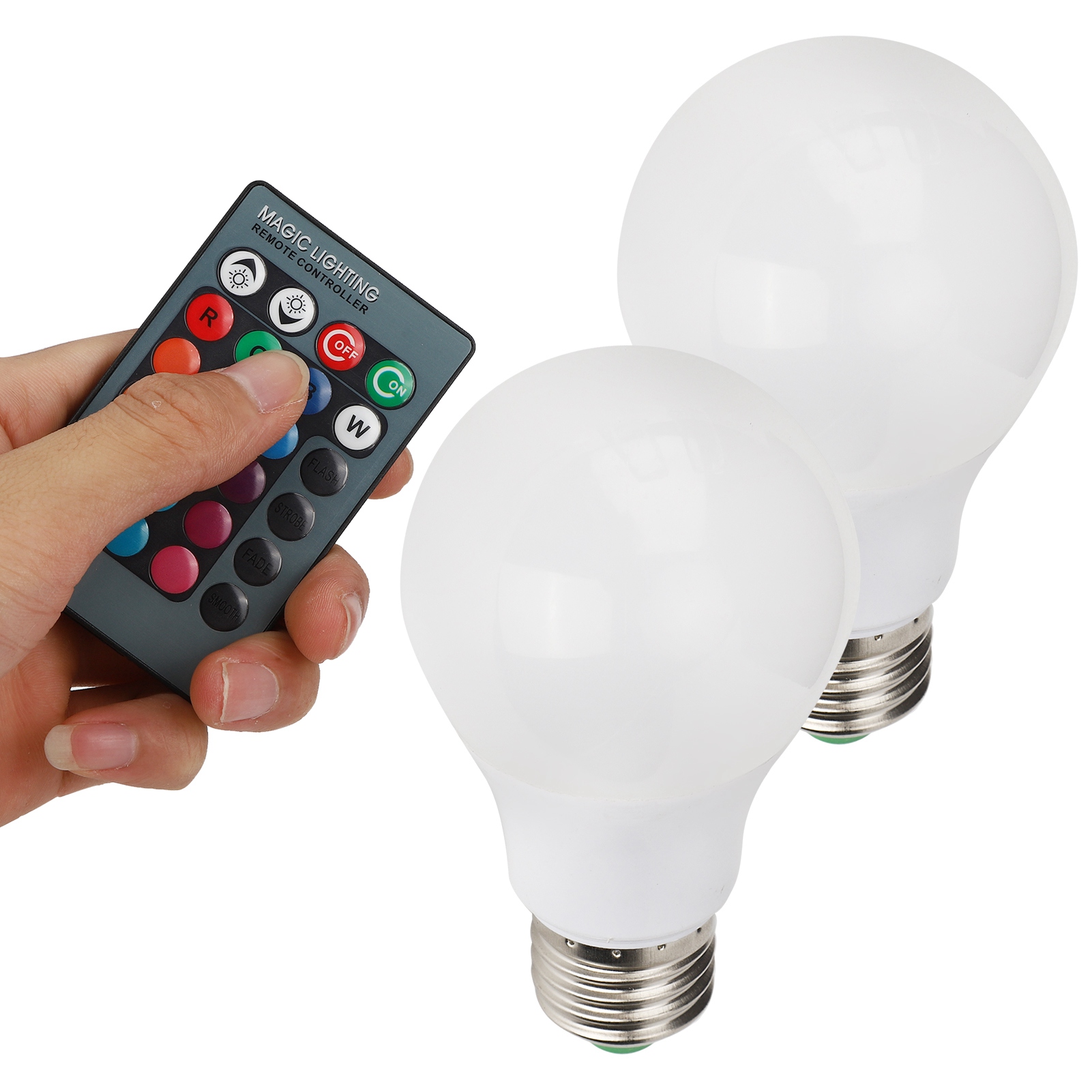 E27 5w Rgb Led-farbwechsellampe Mit Fernbedienung Für Heim- Und Partydekoration 85v-265v